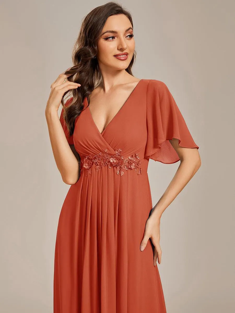 Robe de soirée de mariage élégante en mousseline de soie