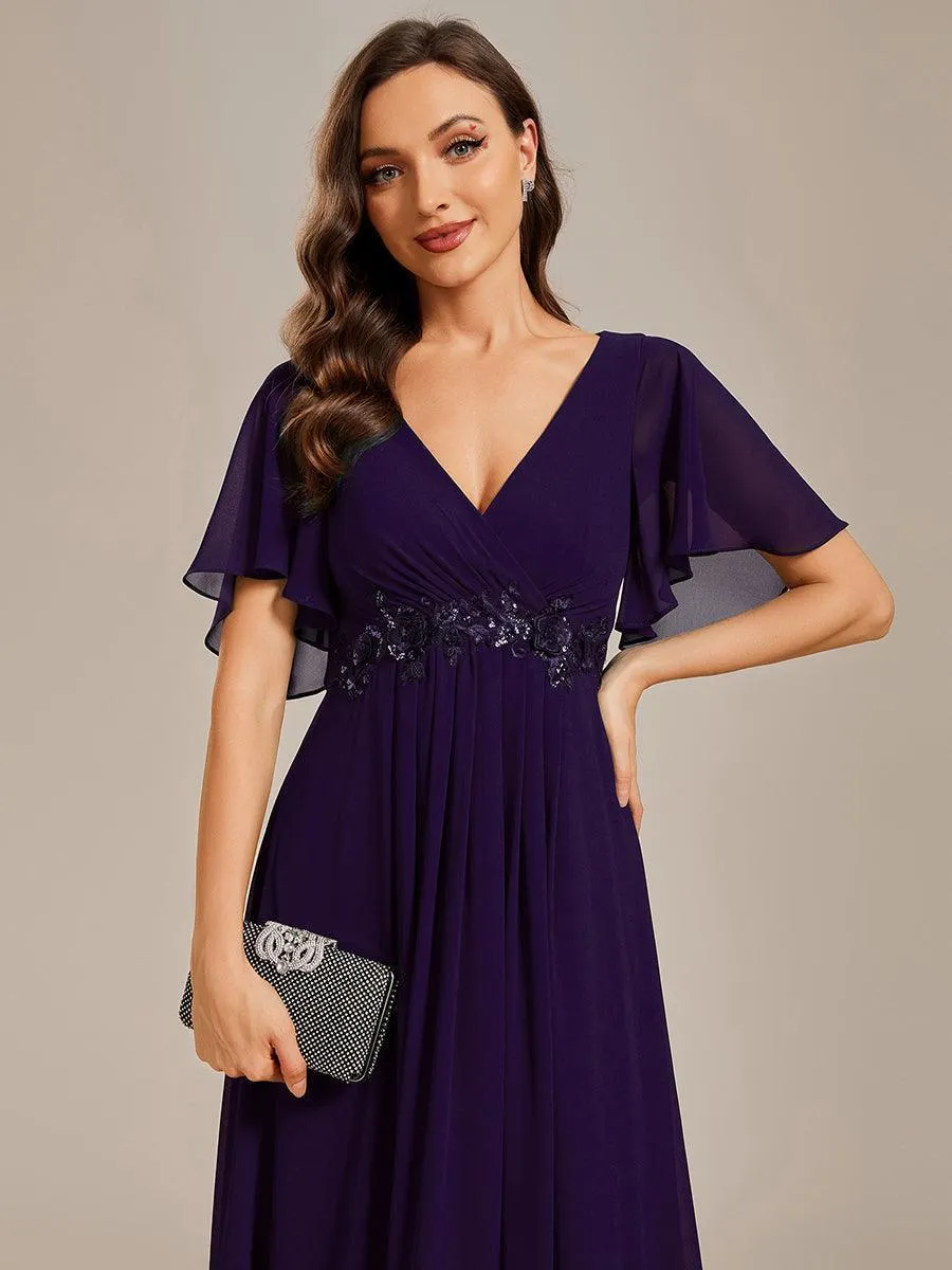 Robe de soirée de mariage élégante en mousseline de soie