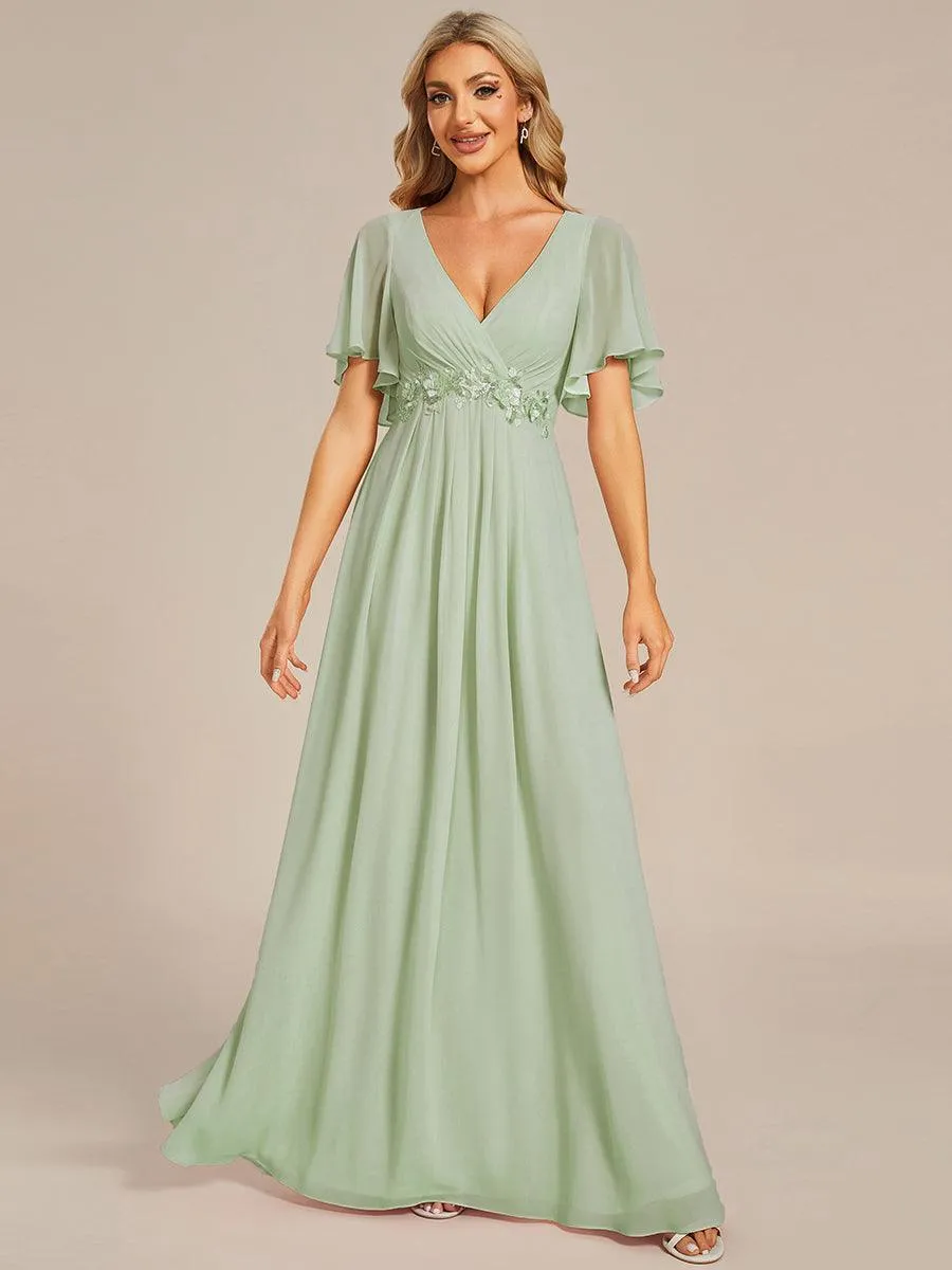 Robe de soirée de mariage élégante en mousseline de soie