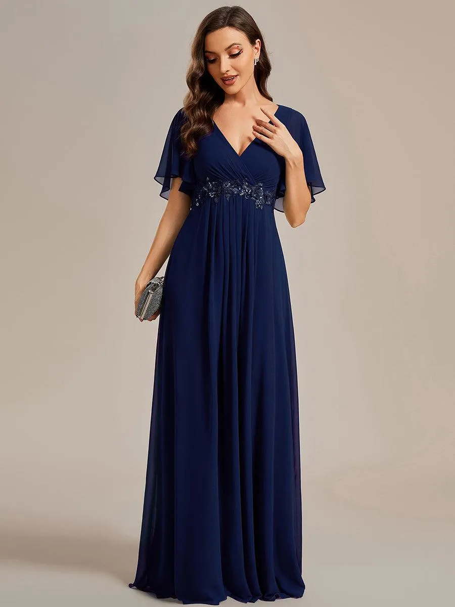 Robe de soirée de mariage élégante en mousseline de soie