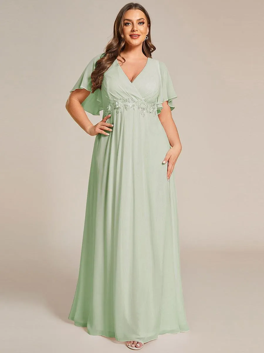 Robe de soirée de mariage élégante en mousseline de soie