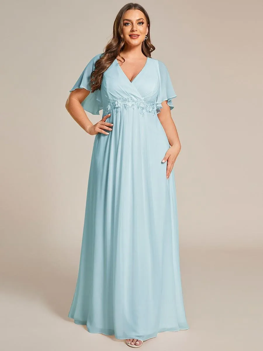 Robe de soirée de mariage élégante en mousseline de soie
