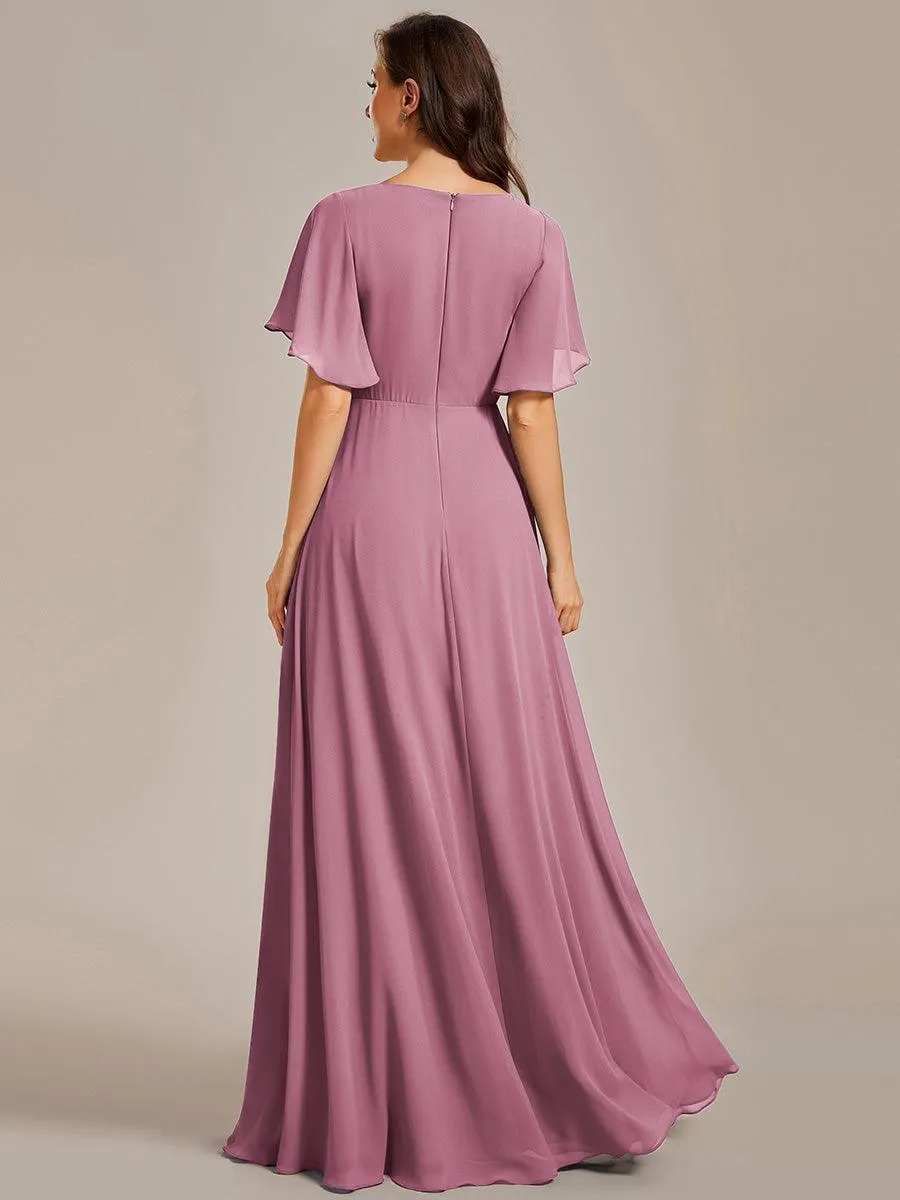 Robe de soirée de mariage élégante en mousseline de soie