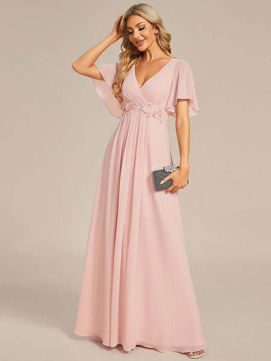Robe de soirée de mariage élégante en mousseline de soie
