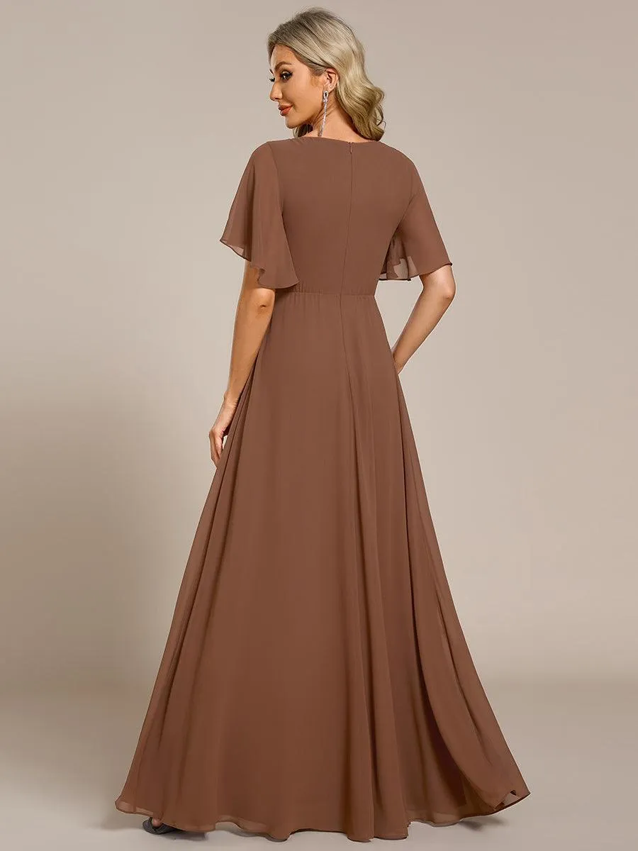 Robe de soirée de mariage élégante en mousseline de soie