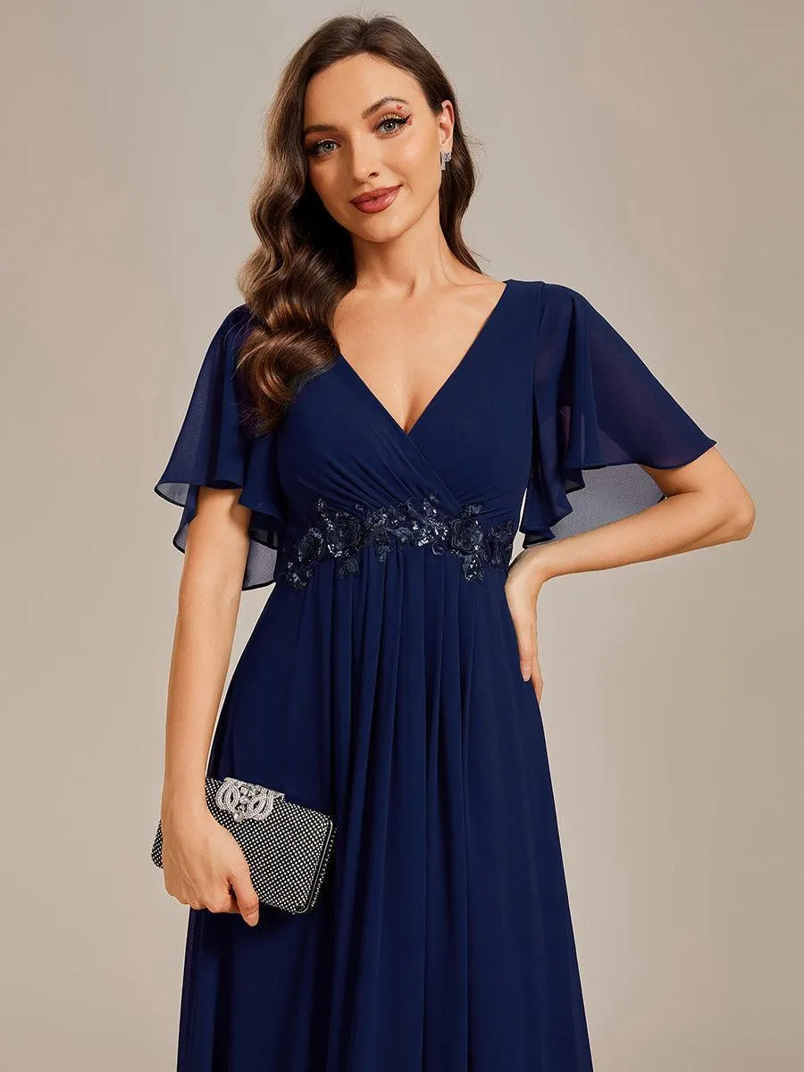 Robe de soirée de mariage élégante en mousseline de soie