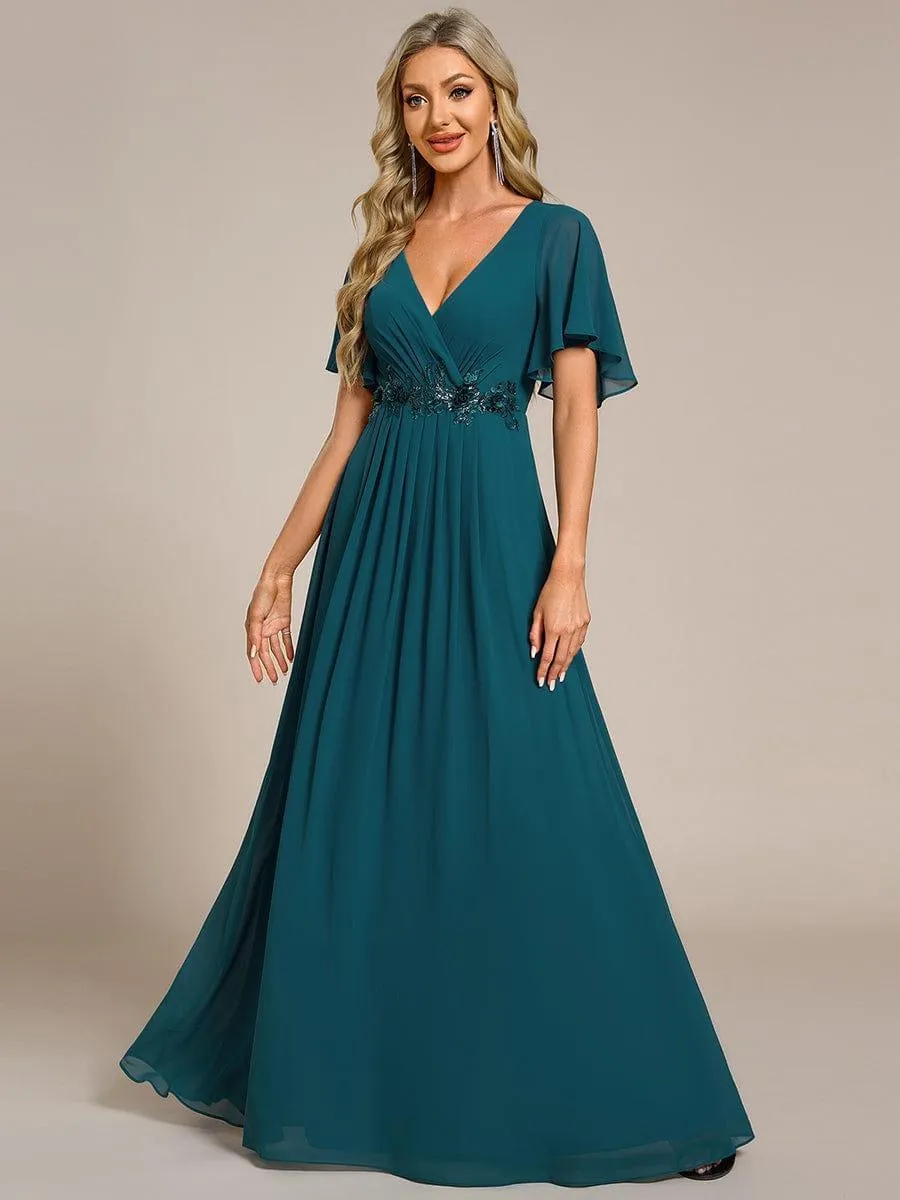 Robe de soirée de mariage élégante en mousseline de soie