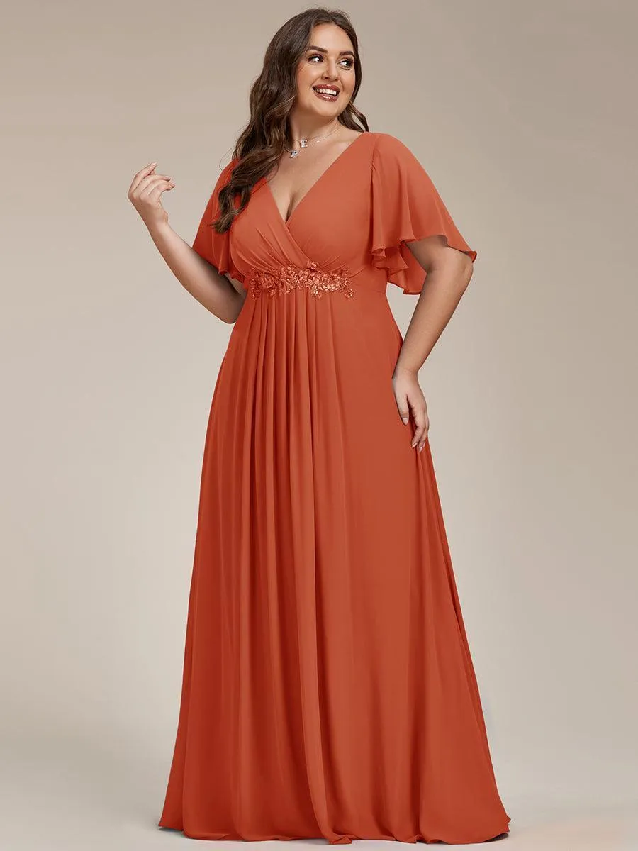 Robe de soirée de mariage élégante en mousseline de soie