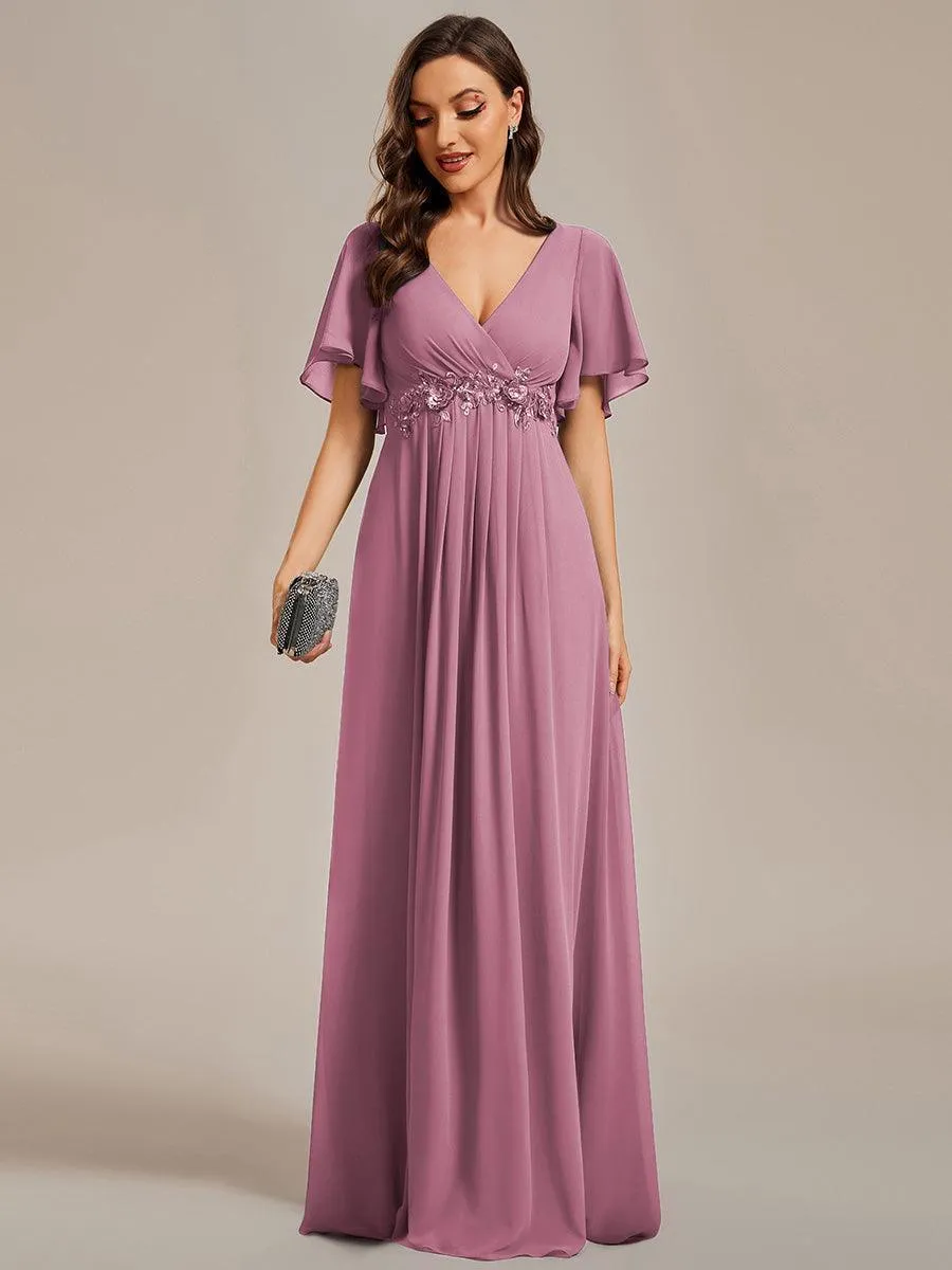 Robe de soirée de mariage élégante en mousseline de soie