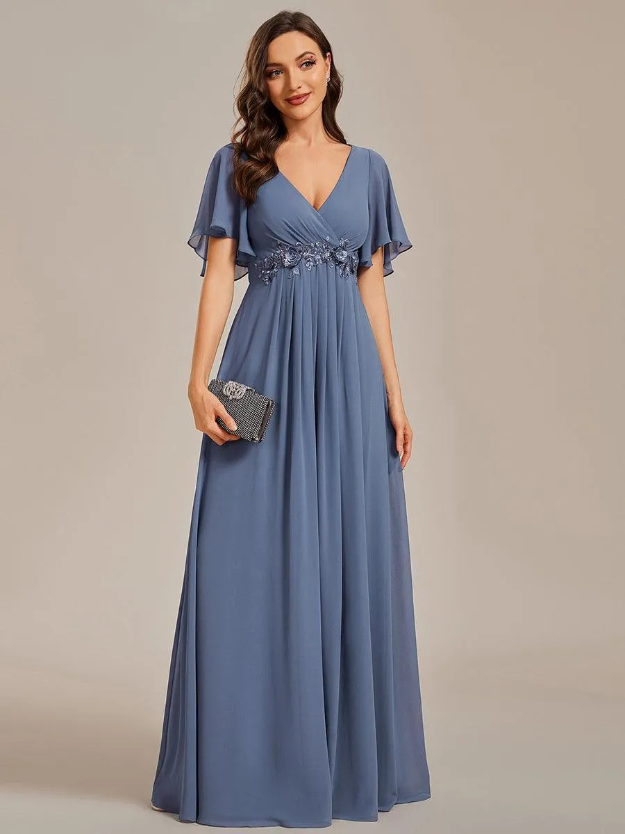 Robe de soirée de mariage élégante en mousseline de soie
