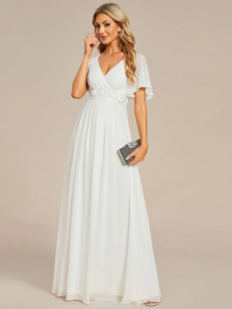 Robe de soirée de mariage élégante en mousseline de soie