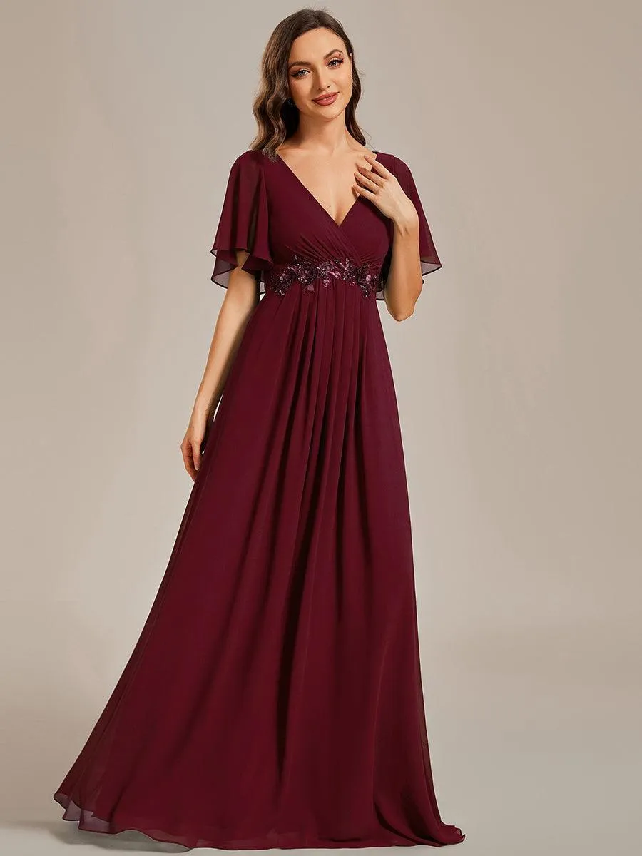 Robe de soirée de mariage élégante en mousseline de soie
