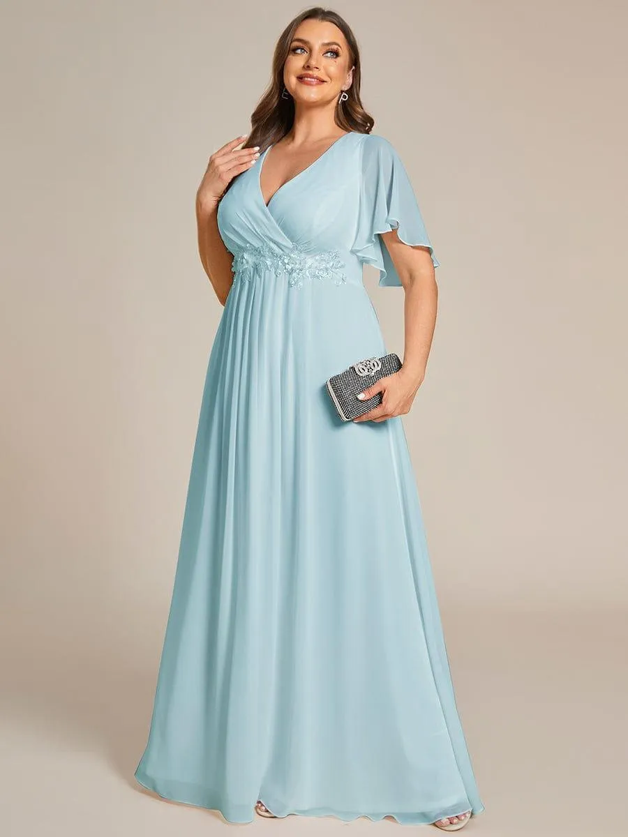 Robe de soirée de mariage élégante en mousseline de soie
