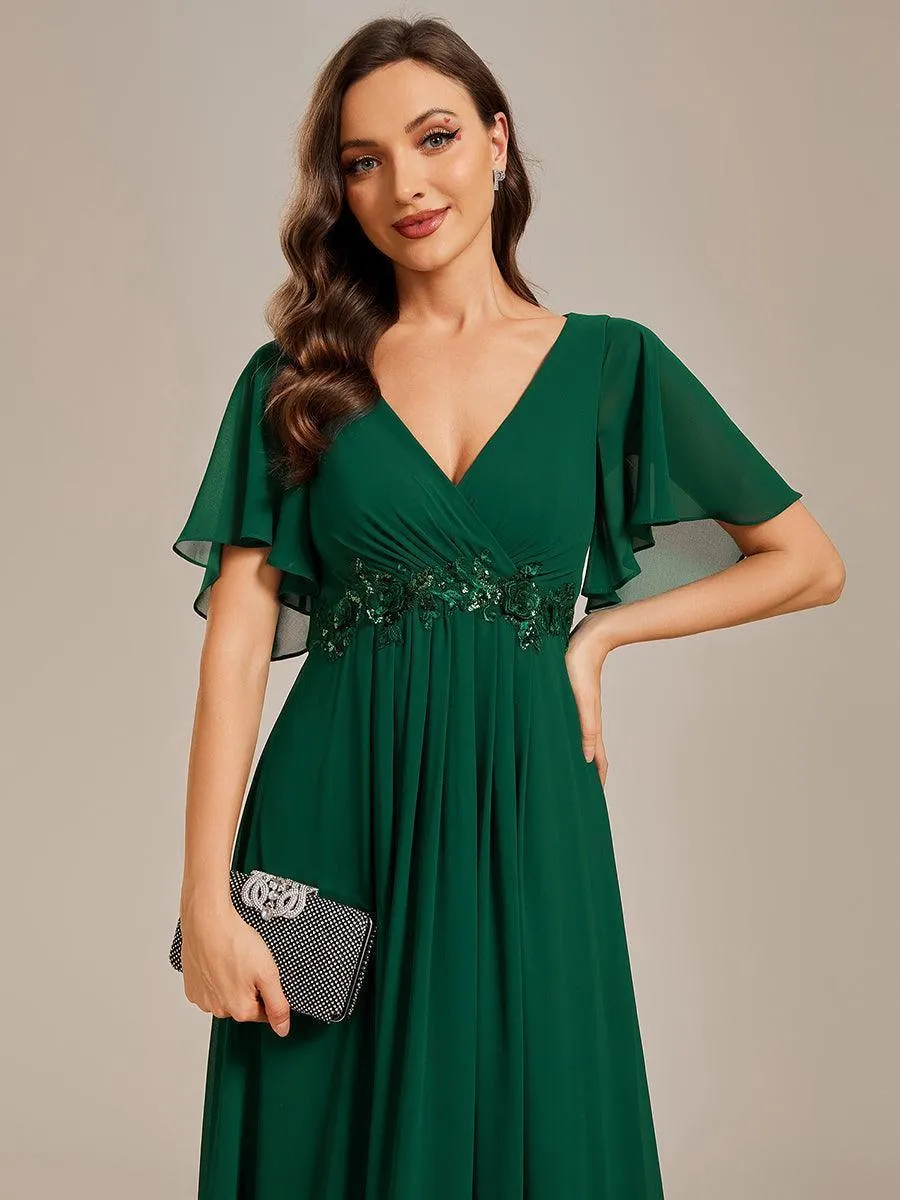Robe de soirée de mariage élégante en mousseline de soie