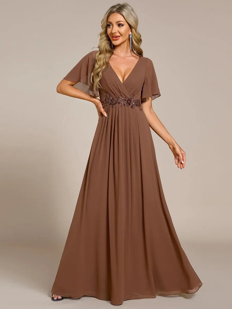 Robe de soirée de mariage élégante en mousseline de soie