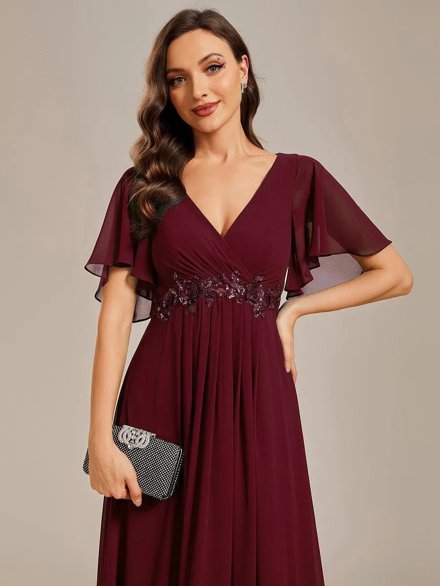 Robe de soirée de mariage élégante en mousseline de soie