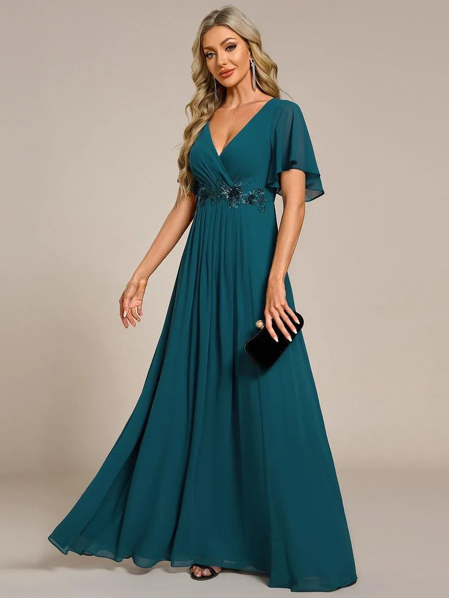 Robe de soirée de mariage élégante en mousseline de soie