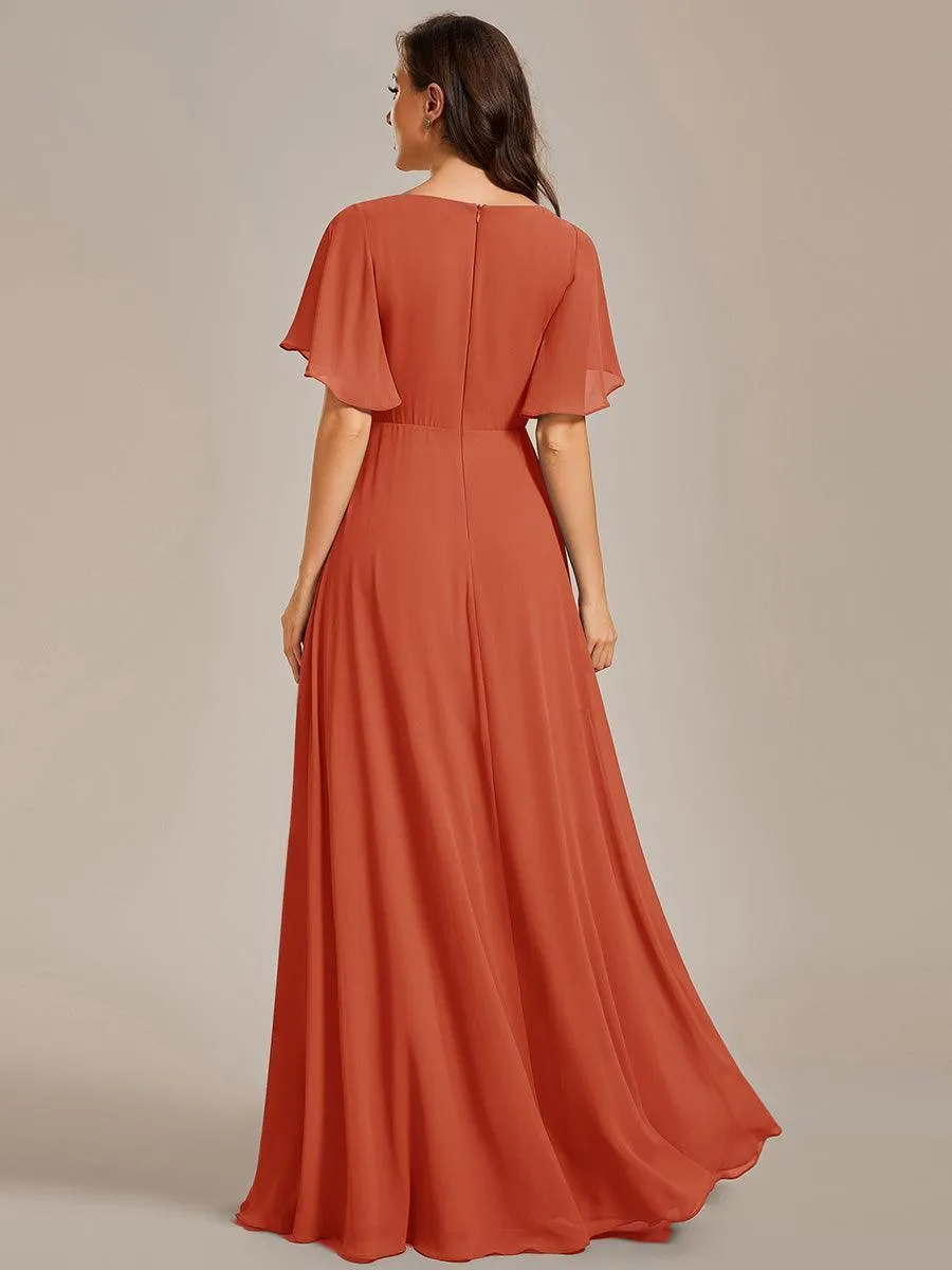 Robe de soirée de mariage élégante en mousseline de soie