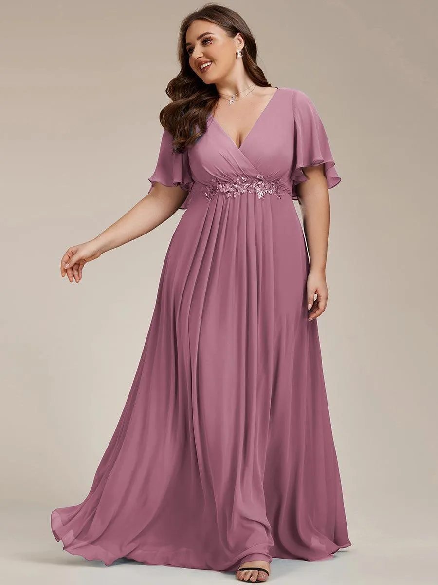 Robe de soirée de mariage élégante en mousseline de soie