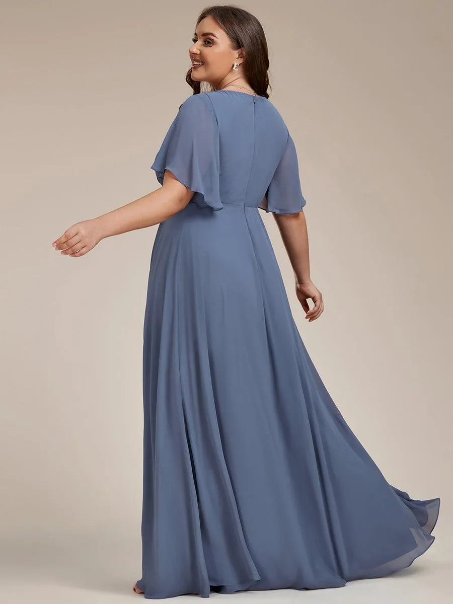 Robe de soirée de mariage élégante en mousseline de soie