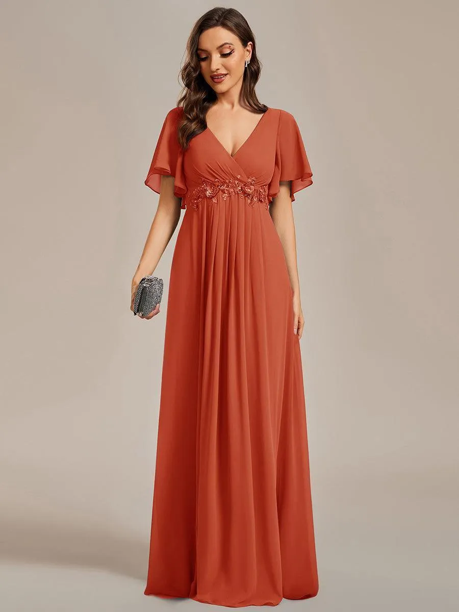 Robe de soirée de mariage élégante en mousseline de soie