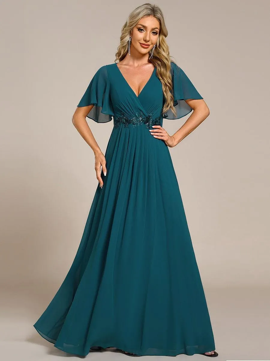 Robe de soirée de mariage élégante en mousseline de soie