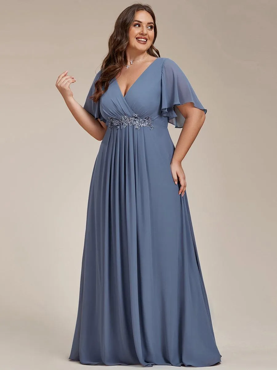 Robe de soirée de mariage élégante en mousseline de soie