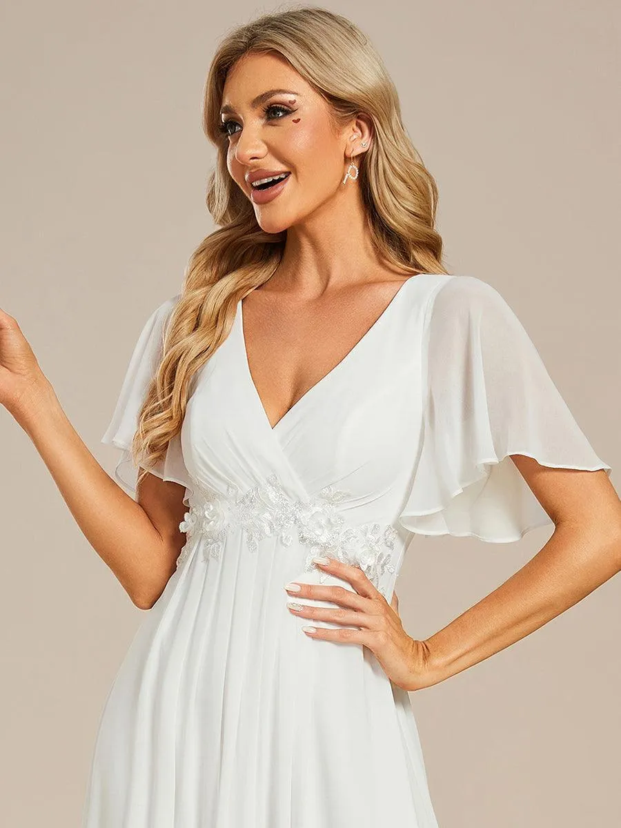 Robe de soirée de mariage élégante en mousseline de soie