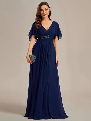 Robe de soirée de mariage élégante en mousseline de soie