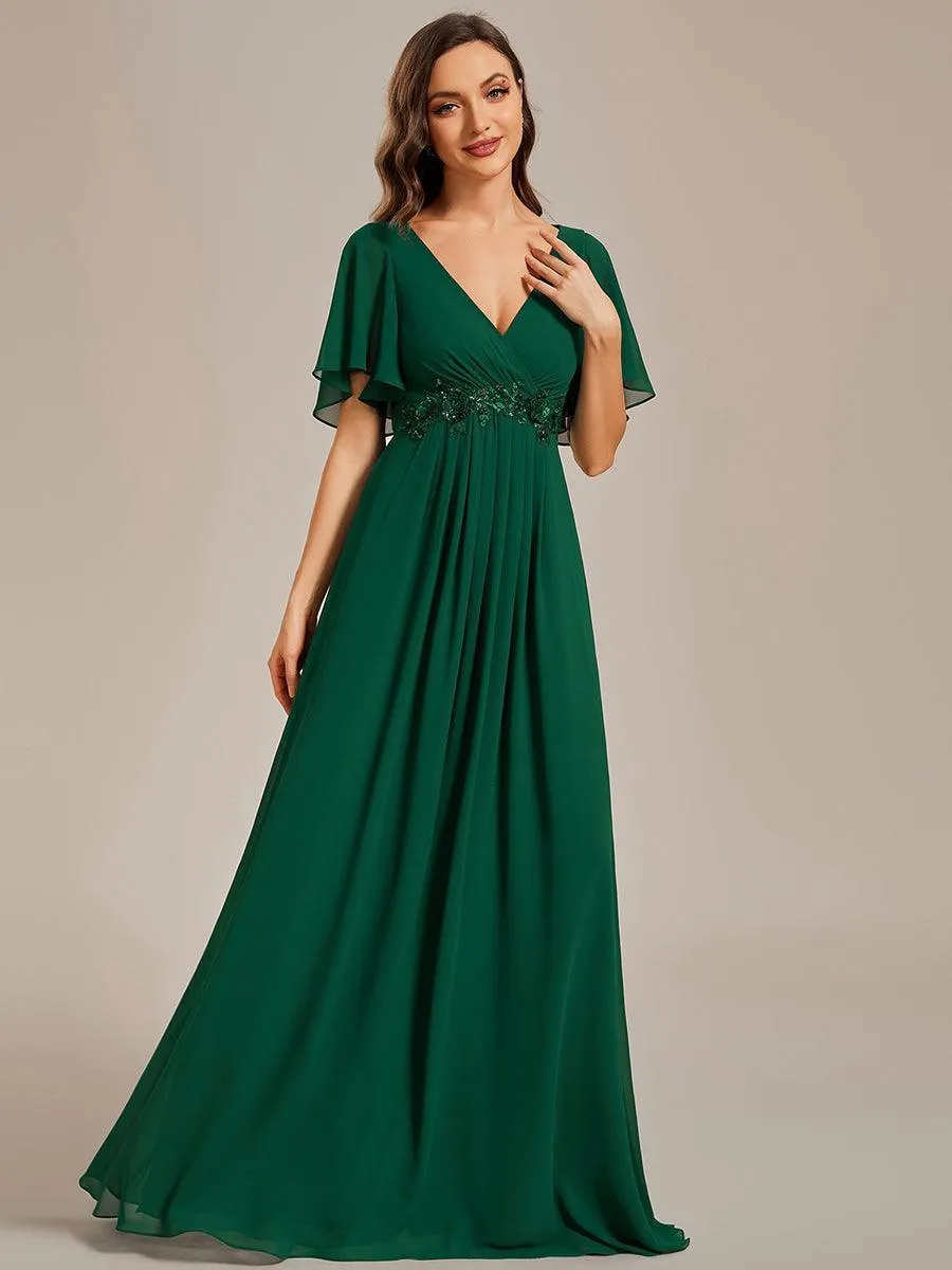 Robe de soirée de mariage élégante en mousseline de soie