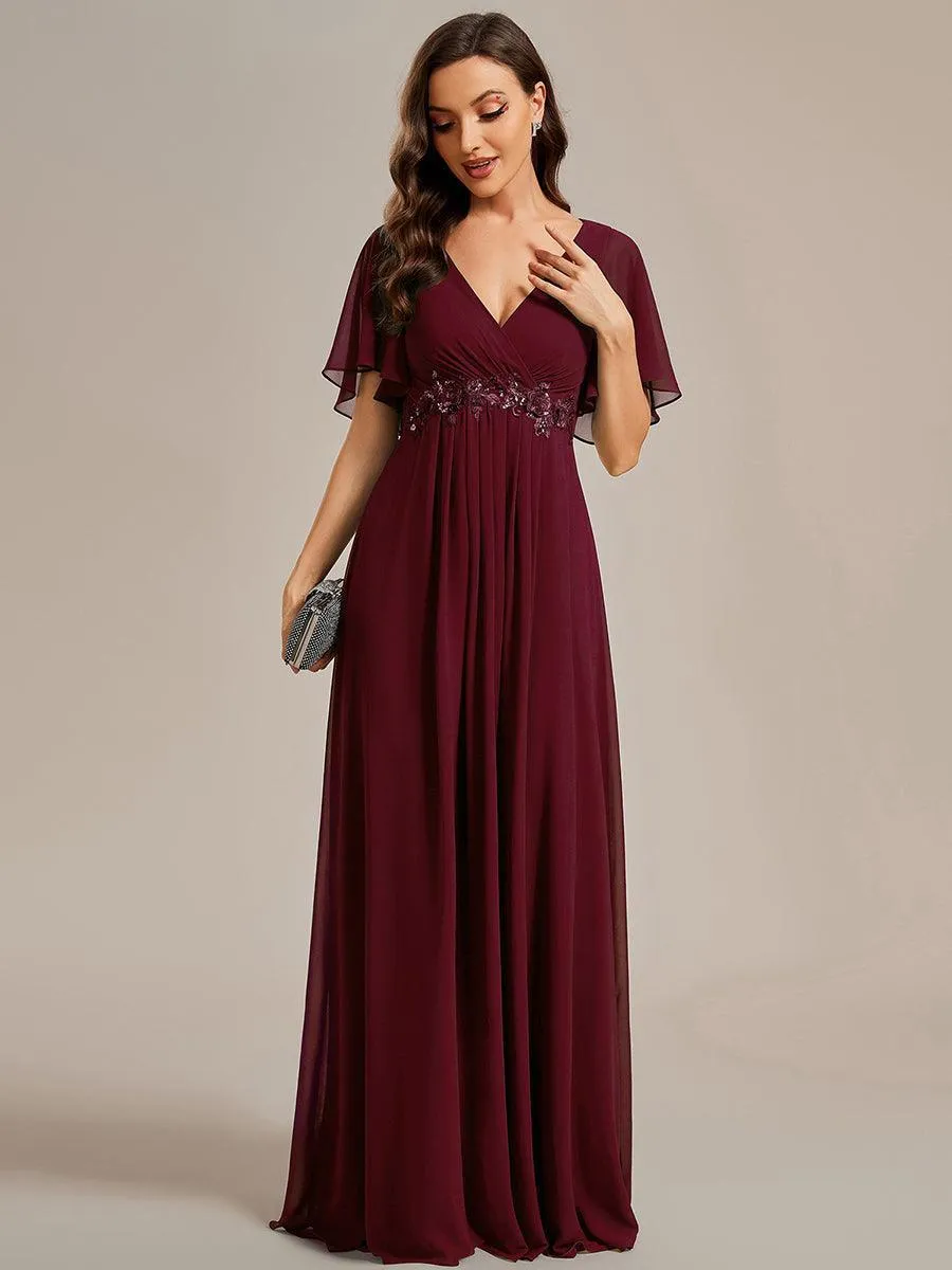 Robe de soirée de mariage élégante en mousseline de soie