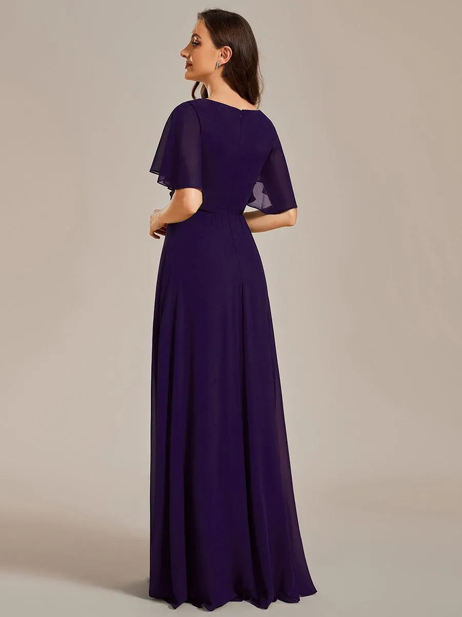 Robe de soirée de mariage élégante en mousseline de soie
