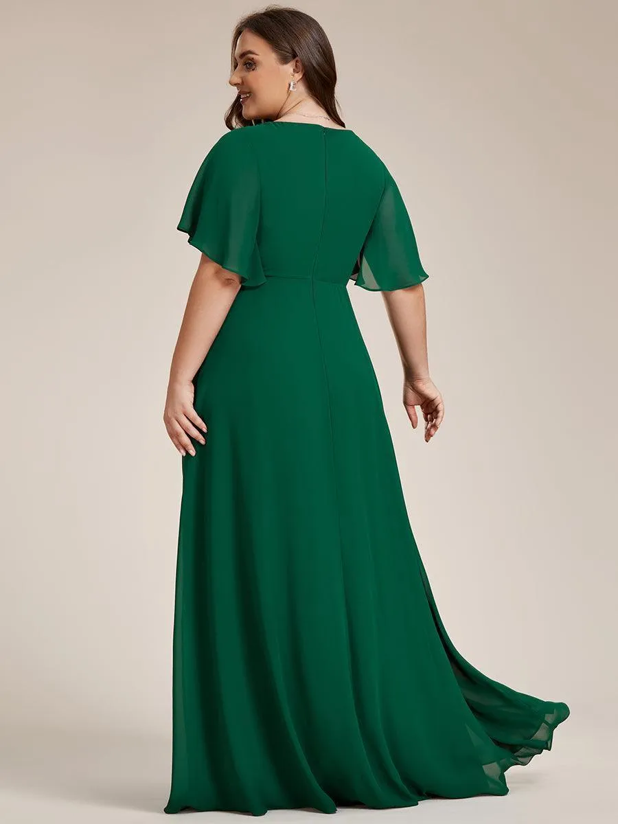 Robe de soirée de mariage élégante en mousseline de soie