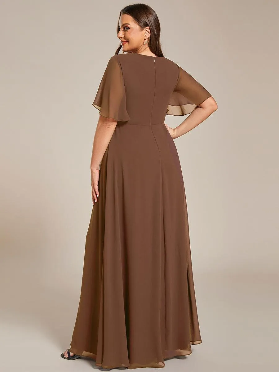 Robe de soirée de mariage élégante en mousseline de soie