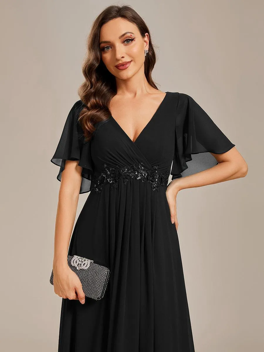 Robe de soirée de mariage élégante en mousseline de soie