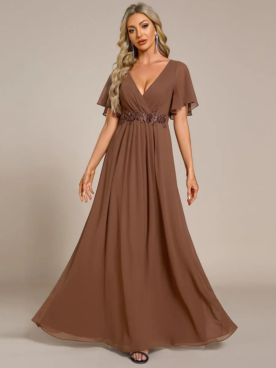 Robe de soirée de mariage élégante en mousseline de soie