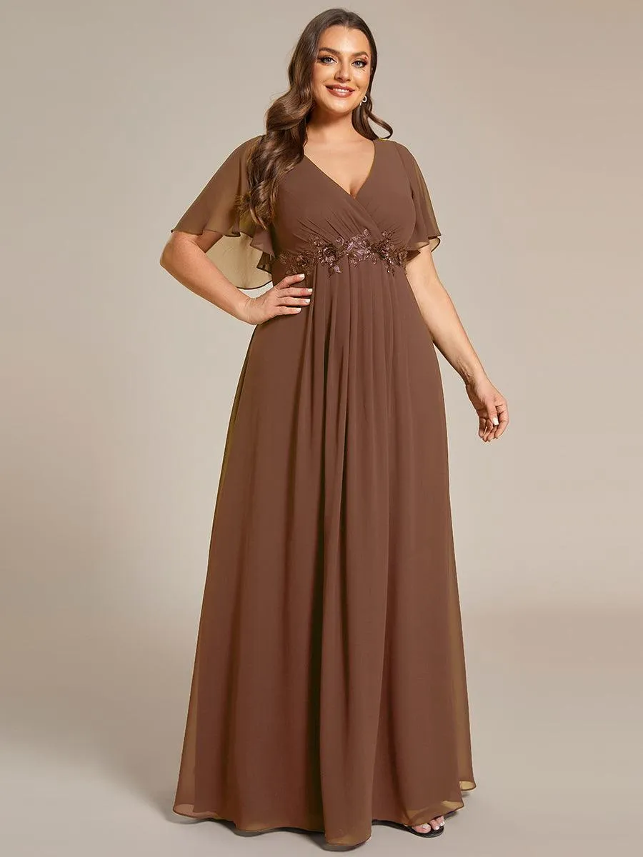 Robe de soirée de mariage élégante en mousseline de soie
