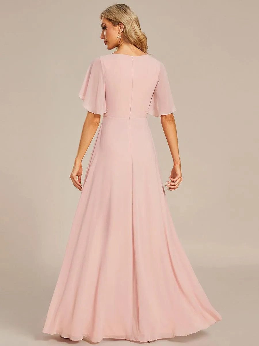 Robe de soirée de mariage élégante en mousseline de soie