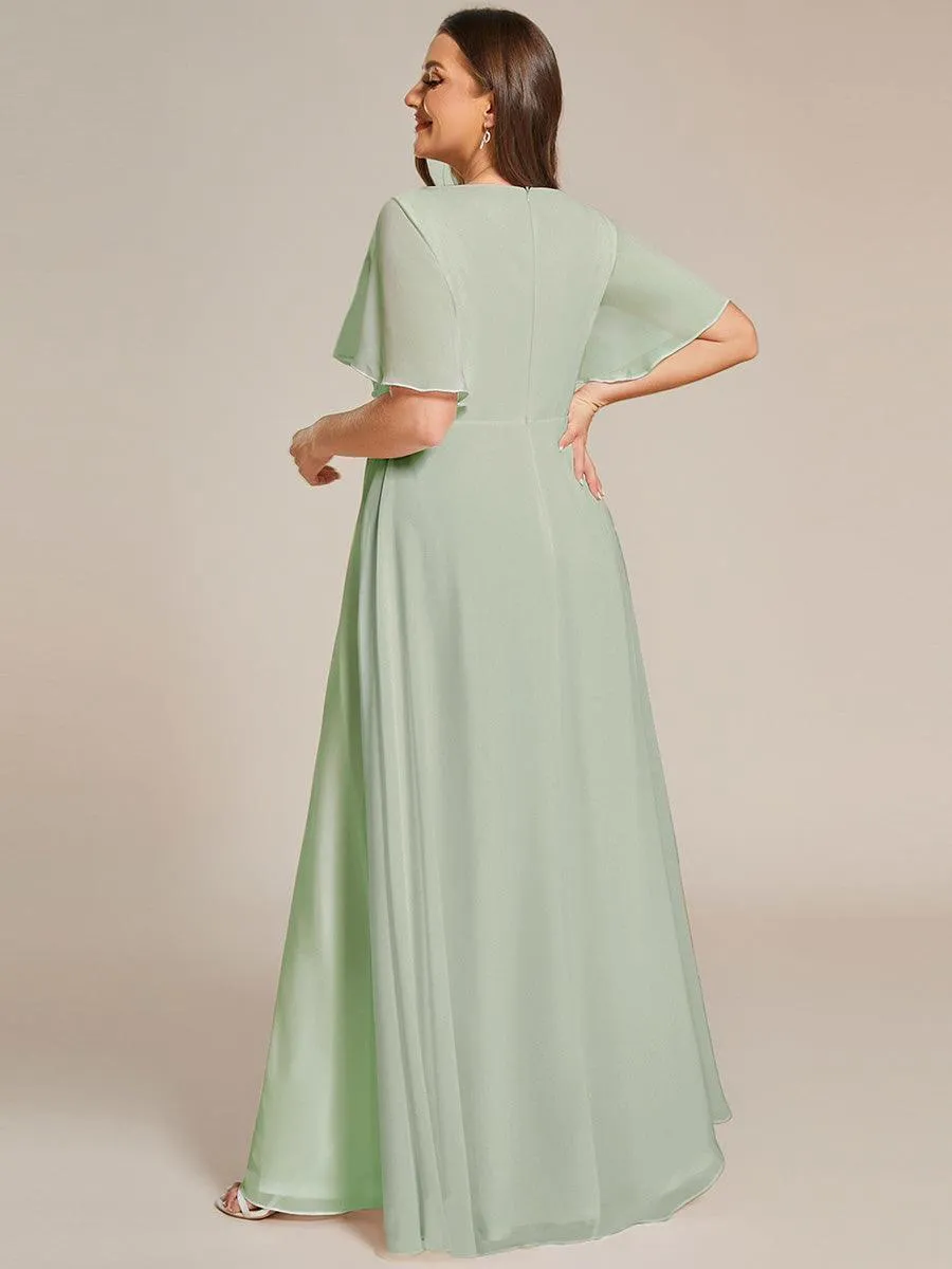 Robe de soirée de mariage élégante en mousseline de soie