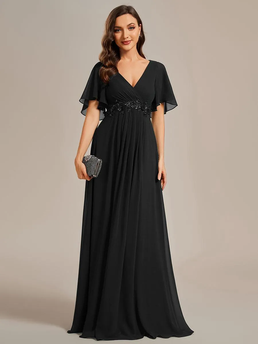 Robe de soirée de mariage élégante en mousseline de soie