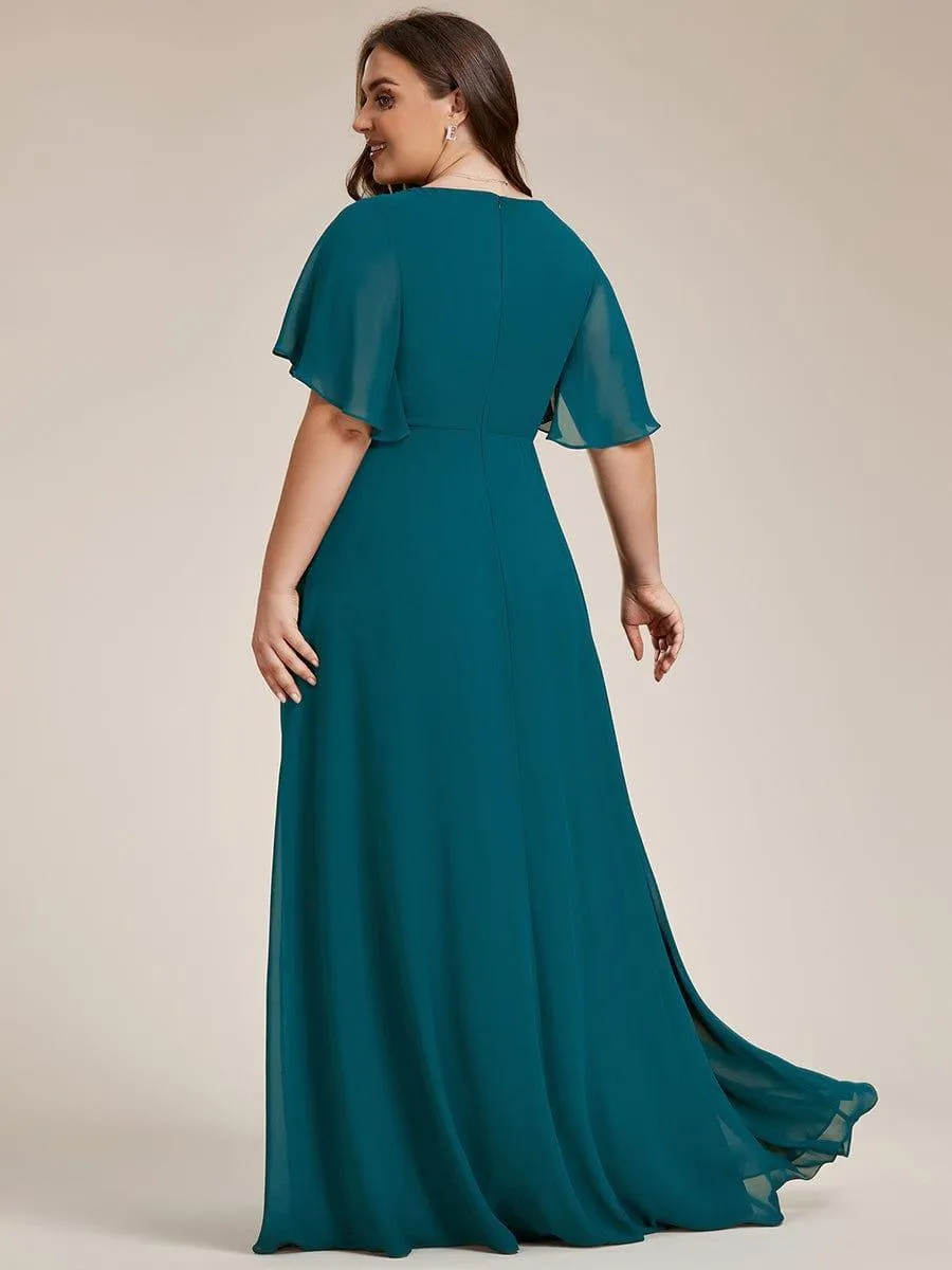 Robe de soirée de mariage élégante en mousseline de soie