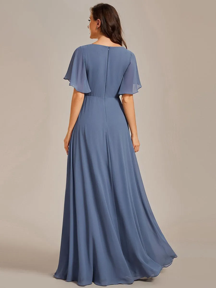 Robe de soirée de mariage élégante en mousseline de soie