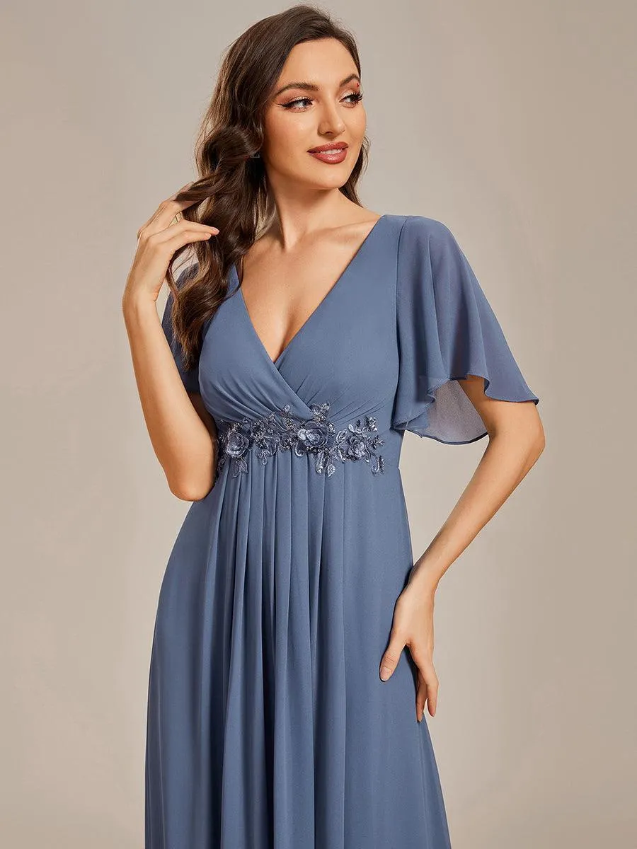 Robe de soirée de mariage élégante en mousseline de soie