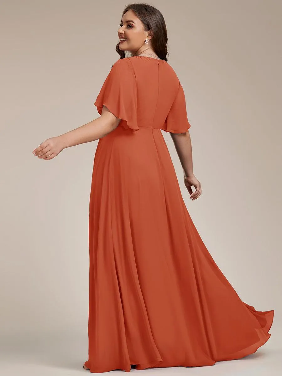 Robe de soirée de mariage élégante en mousseline de soie