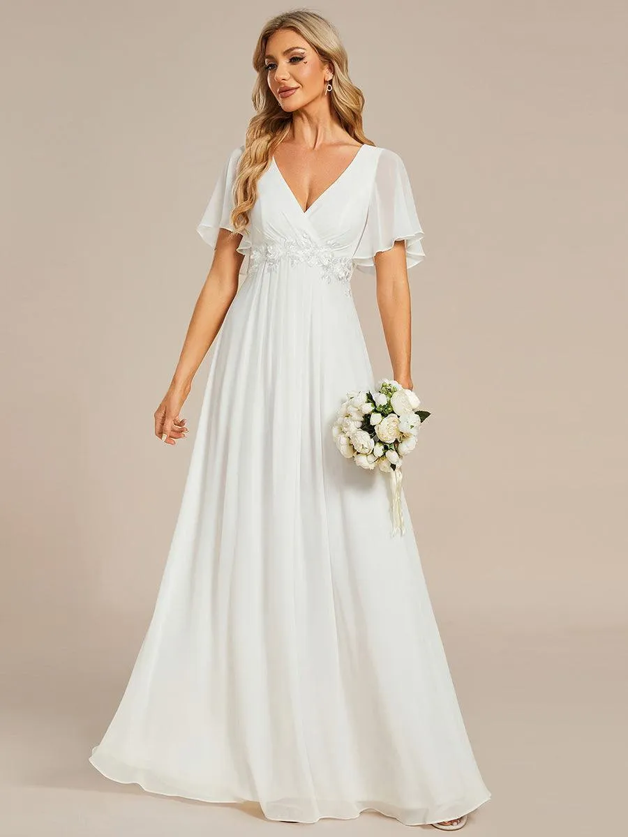 Robe de soirée de mariage élégante en mousseline de soie