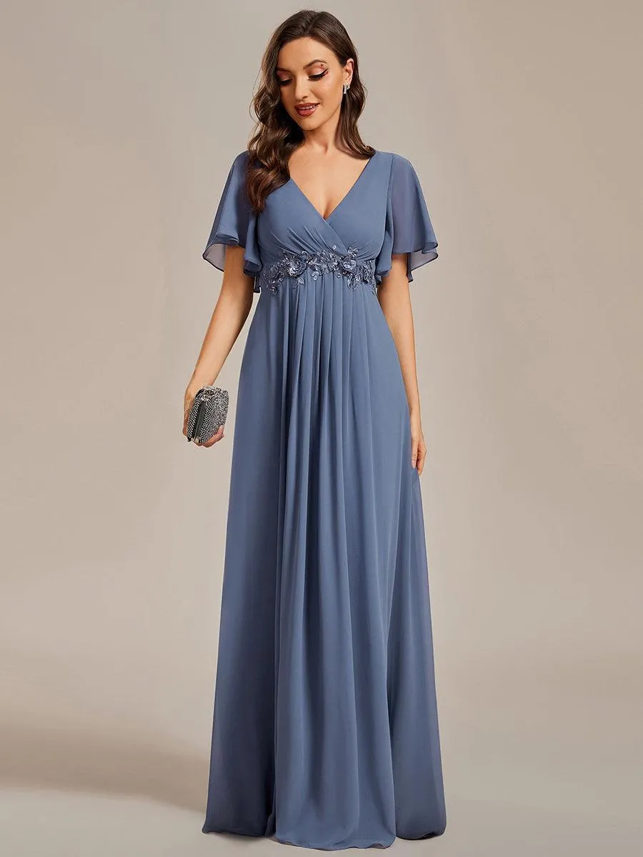 Robe de soirée de mariage élégante en mousseline de soie