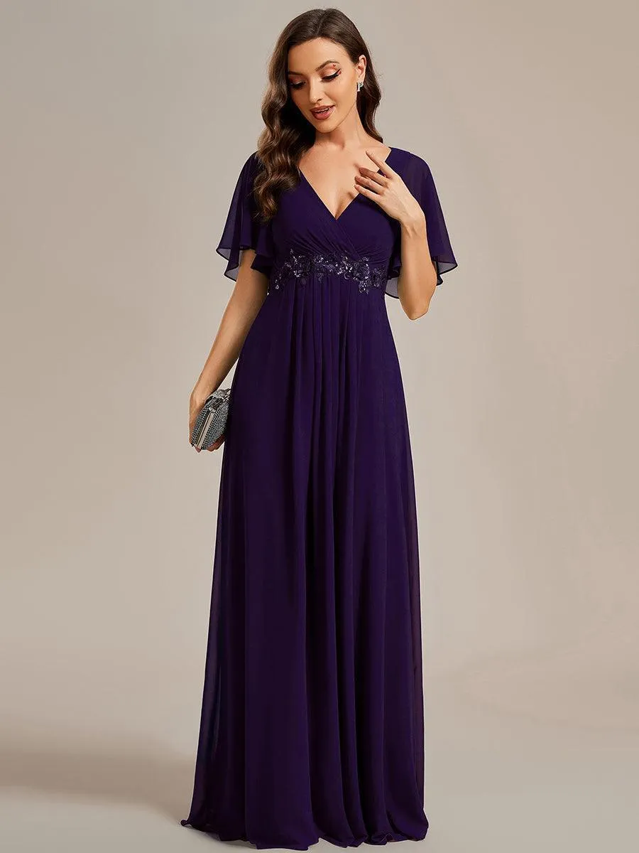 Robe de soirée de mariage élégante en mousseline de soie