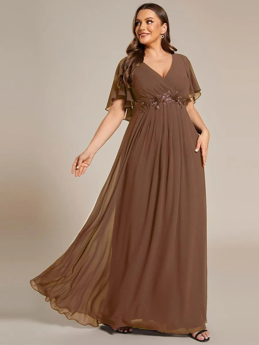 Robe de soirée de mariage élégante en mousseline de soie