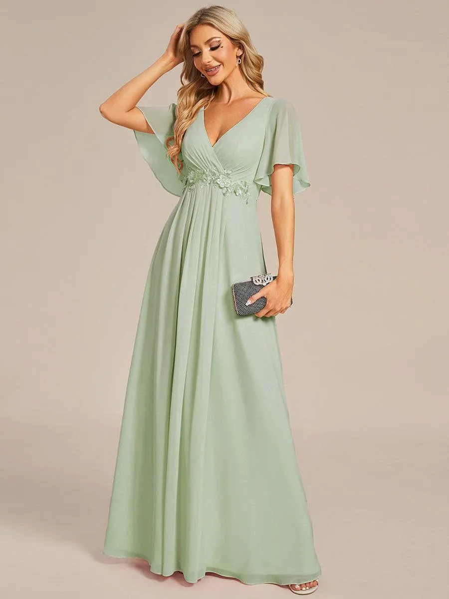 Robe de soirée de mariage élégante en mousseline de soie