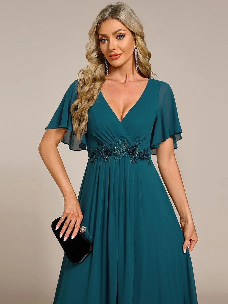 Robe de soirée de mariage élégante en mousseline de soie